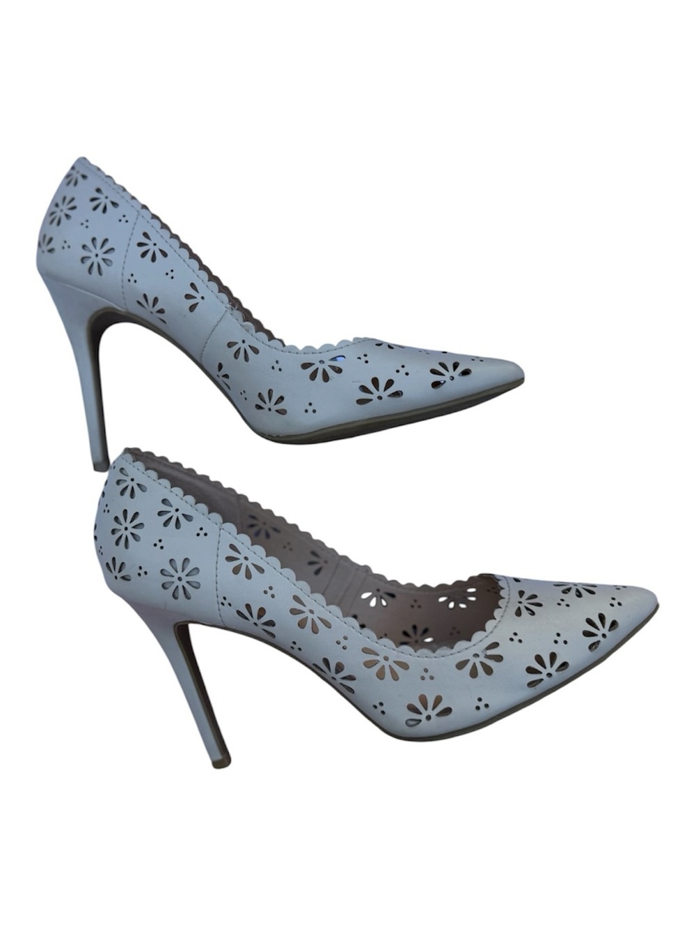 LC Lauren Conrad Powder Blue Floral Cutout Pointed Heels